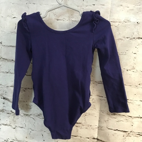 Girls 3T ruched ruffle bodysuit long sleeve - Picture 2 of 3